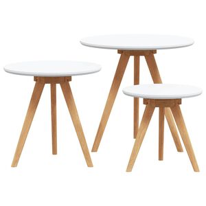 vidaXL Table basse 3 pcs Marron Bois de noyer massif