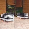 vidaXL Salon de jardin 6 pcs avec coussins bois de pin massif