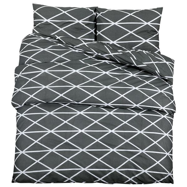 vidaXL Ensemble de housse de couette Gris 135x200 cm Coton