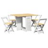 vidaXL Ensemble &agrave; manger papillon 5 pcs Corona pliable blanc bois pin