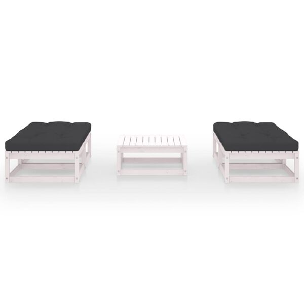 vidaXL Salon de jardin 5 pcs avec coussins Bois de pin massif
