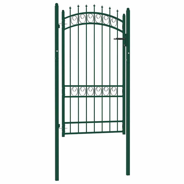 vidaXL Portail de cl&ocirc;ture avec pointes Acier 100x175 cm Vert