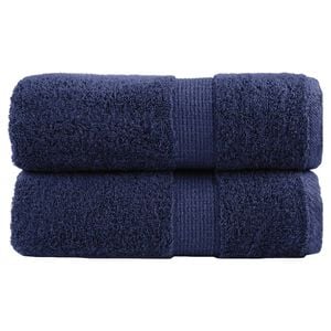 vidaXL Serviettes de toilette premium SOLUND 2 pi&egrave;ces Bleu marine 30 x 30 cm 600 g/m&sup2;