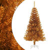 vidaXL Sapin de No&euml;l artificiel avec support Dor&eacute; 120 cm PET