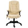 vidaXL Chaise de bureau de massage Cr&egrave;me Similicuir