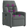 vidaXL Fauteuil inclinable de massage en tissu gris fonc&eacute;