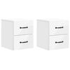 vidaXL Cabinet de chevet mural 2 pc Blanc brillant 34,5 x 33 x 40 cm