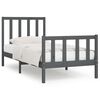 vidaXL Cadre de lit Gris Bois massif 90x190 cm Simple