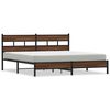 vidaXL Cadre de lit en m&eacute;tal sans matelas ch&ecirc;ne marron 200x200 cm