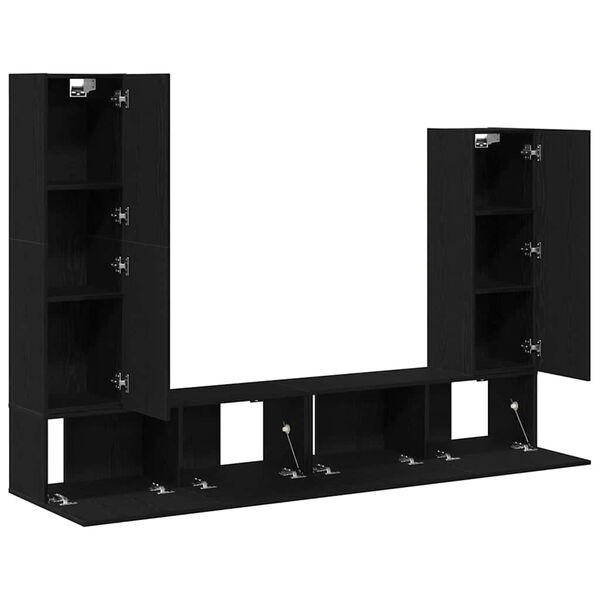vidaXL Ensemble meuble TV 6 pcs Ch&ecirc;ne noir Bois d'ing&eacute;nierie