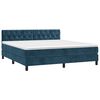 vidaXL Sommier &agrave; lattes de lit et matelas Bleu fonc&eacute; 160x200cm Velours