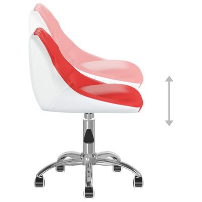 vidaXL Chaise pivotante de salle à manger Rouge et blanc Similicuir