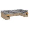 vidaXL Salon de jardin avec coussins 10 pcs beige r&eacute;sine tress&eacute;e