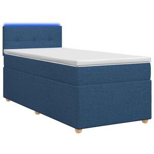 vidaXL Lit boxspring avec matelas Bleu 80 x 200 cm Tissu