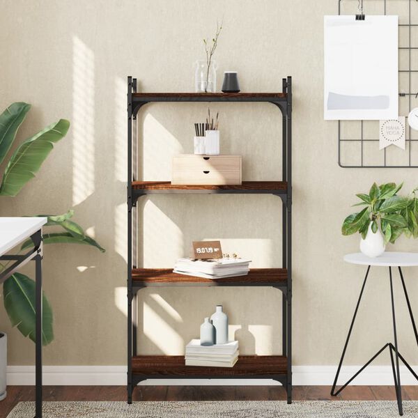 vidaXL Biblioth&egrave;que 4 niveaux ch&ecirc;ne marron 60x30x120cm bois ing&eacute;nierie