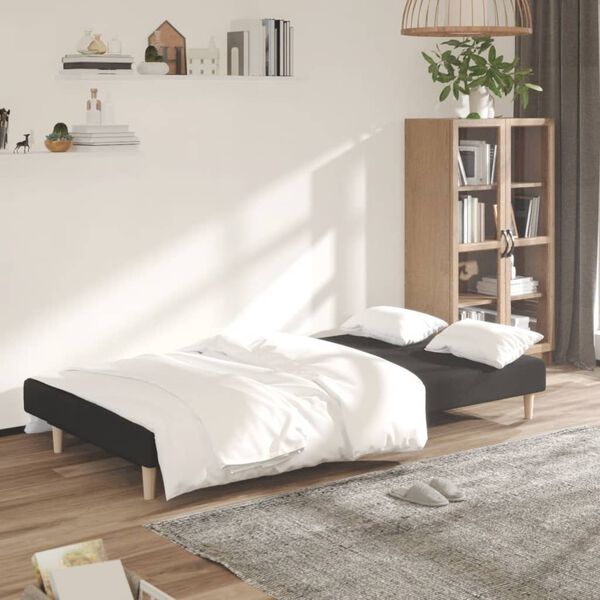 vidaXL Canap&eacute;-lit &agrave; 2 places noir tissu
