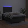 vidaXL Sommier &agrave; lattes de lit avec matelas et LED Noir 120x200 cm