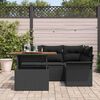 vidaXL Ensemble de canap&eacute; de jardin 5 pcs Noir Poly rotin