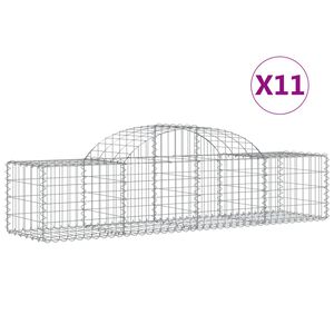 vidaXL Paniers &agrave; gabions arqu&eacute;s 11 pcs 200x50x40/60 cm fer galvanis&eacute;