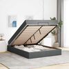 vidaXL Cadre de lit avec matelas avec matelas 2 pcs Gris Fonc&eacute; tissu