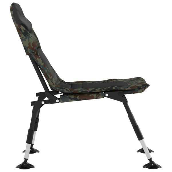 vidaXL Chaise de p&ecirc;che avec pieds &agrave; boue r&eacute;glables pliable camouflage