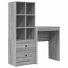 vidaXL Bureau avec tiroir avec &eacute;tag&egrave;re avec stockage 2 pcs Gris Sonoma