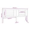 vidaXL T&ecirc;te de lit Gris 206x4x100 cm Bois de pin massif
