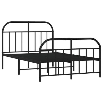 vidaXL Cadre de lit métal sans matelas avec pied de lit noir 120x200cm