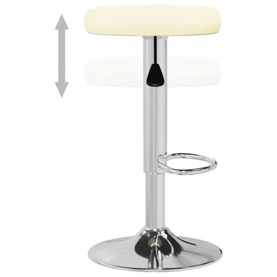 vidaXL Tabourets de bar lot de 2 crème similicuir