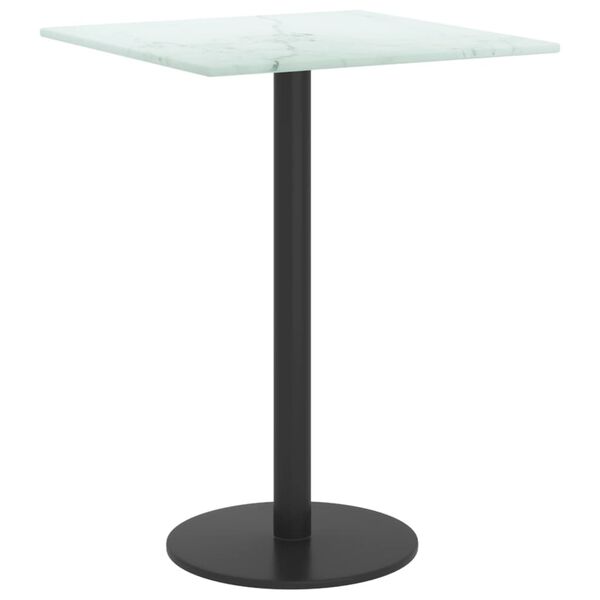 vidaXL Dessus de table blanc 30x30 cm 6 mm verre trempé design marbre