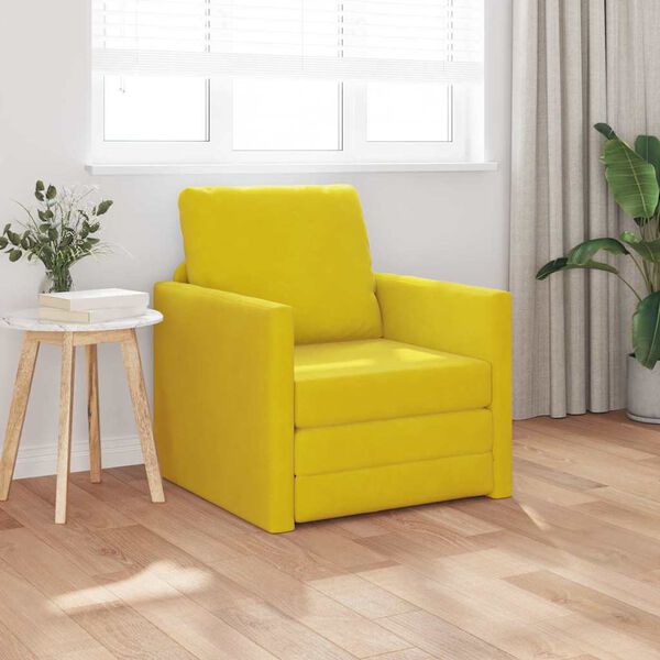 vidaXL Canapé-Lit Jaune foncé 74 x 77 x 81 cm Velours