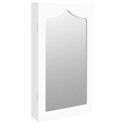 vidaXL Armoire à bijoux avec miroir murale blanc 37,5x10x67 cm