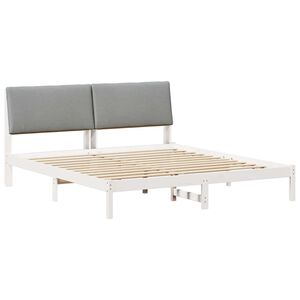 vidaXL Cadre de lit avec t&ecirc;te de lit Blanc et gris clair 180 x 200 cm