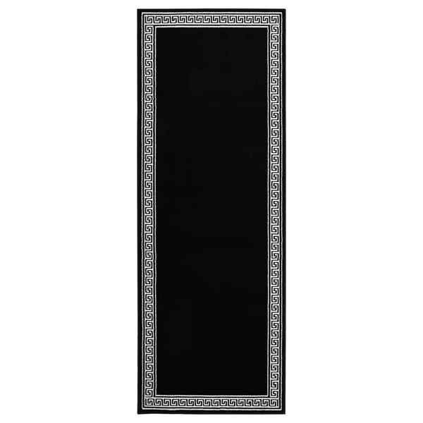 vidaXL Tapis BCF Noir avec motif 100x250 cm