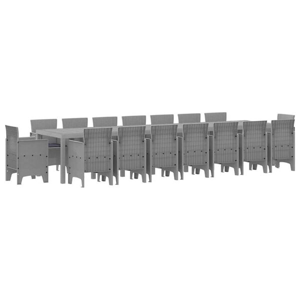 vidaXL Ensemble de salle &agrave; manger de jardin avec coussins 17 pcs