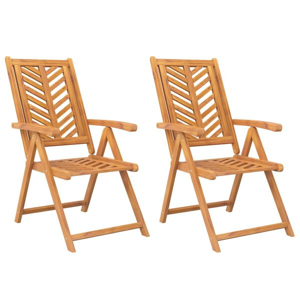 vidaXL Chaises de jardin inclinables lot de 2 bois massif d'acacia