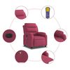 vidaXL Fauteuil inclinable massage &eacute;lectrique rouge bordeaux velours