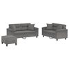 vidaXL Ensemble de canap&eacute;s 3 pcs coussins Gris fonc&eacute; Tissu microfibre