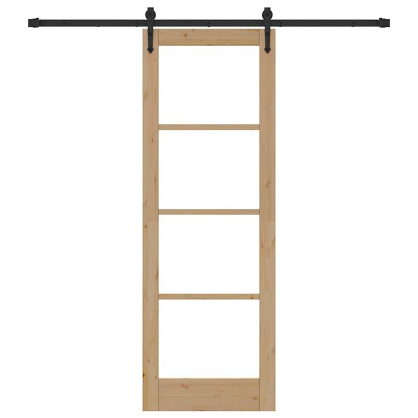 vidaXL Porte coulissante Naturel et Noir 73,5 x 211 cm