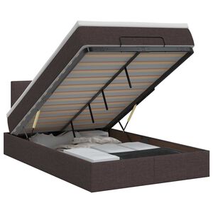 vidaXL Lit ottoman avec matelas Marron fonc&eacute; 120 x 190 cm Tissu