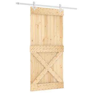 vidaXL Porte coulissante 95 x 210 cm Bois de pin massif (non trait&eacute;)