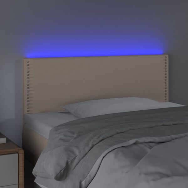 vidaXL T&ecirc;te de lit &agrave; LED Cappuccino 100x5x78/88 cm Similicuir