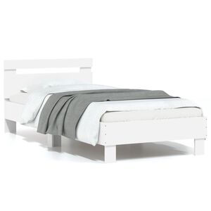 vidaXL Cadre de lit sans matelas avec t&ecirc;te de lit blanc 75x190 cm