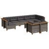 vidaXL Salon de jardin avec coussins 10 pcs gris r&eacute;sine tress&eacute;e
