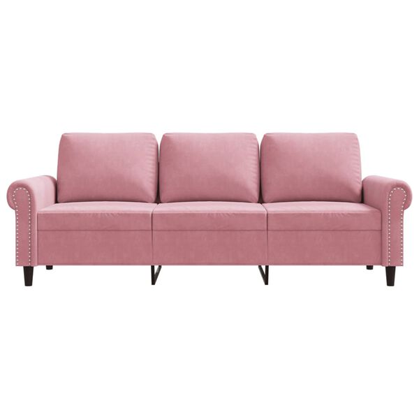 vidaXL Canap&eacute; &agrave; 3 places Rose 180 cm Velours