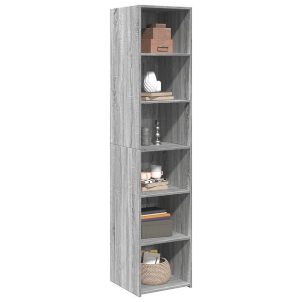 vidaXL Buffet haut sonoma gris 40x41x185 cm bois d'ing&eacute;nierie