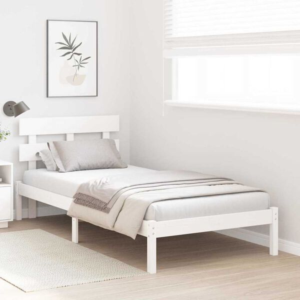 vidaXL Cadre de lit Blanc 80 x 200 cm Bois de pin massif