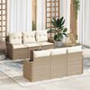 vidaXL Ensemble de canap&eacute; de jardin Beige 55 x 55 x 37 cm polyrotin