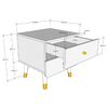 Vipack Table de chevet &agrave; 2 tiroirs Billy Bois Blanc satin&eacute;