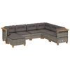 vidaXL Salon de jardin avec coussins 7 pcs gris r&eacute;sine tress&eacute;e